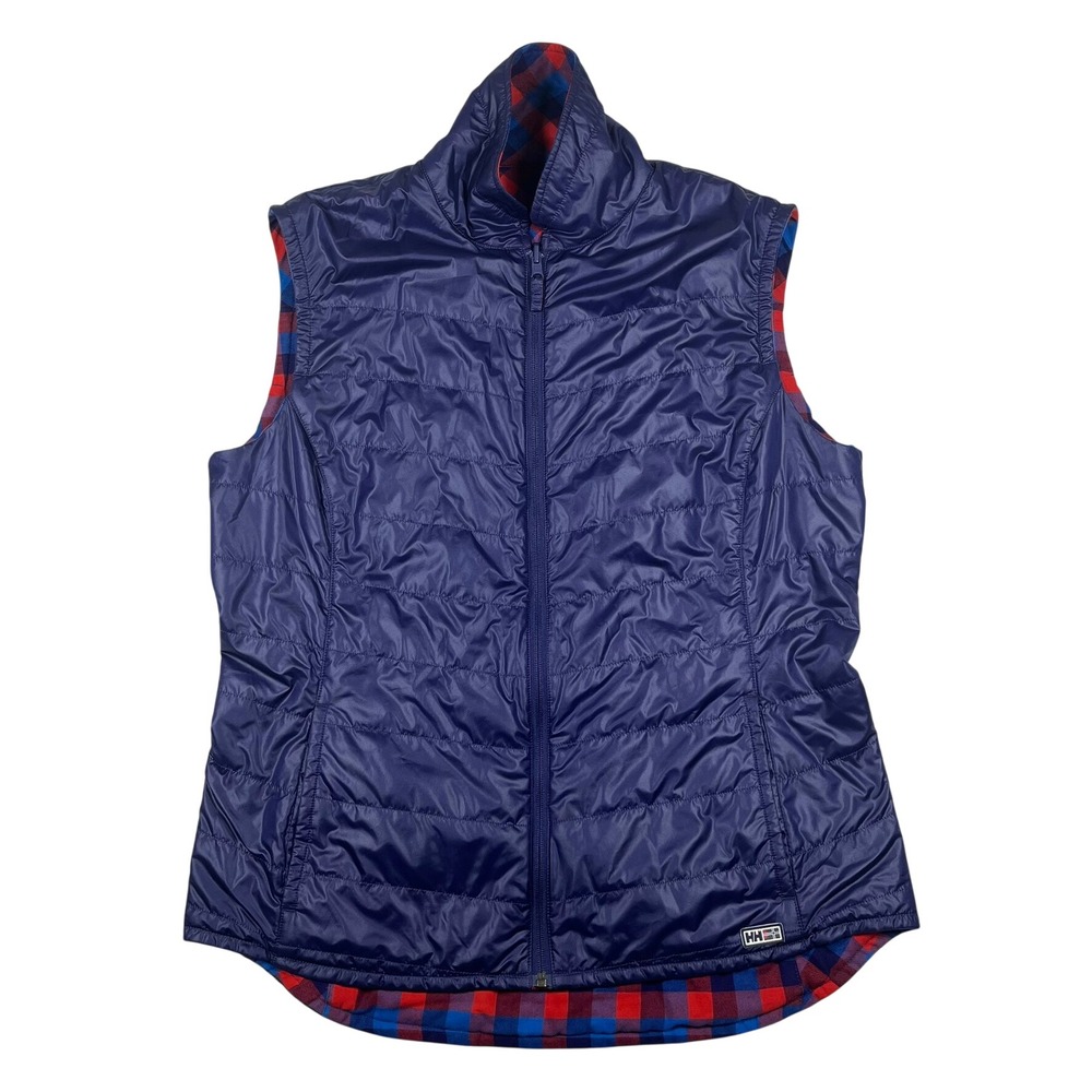 Helly Hansen Jotun Reversible Vest Women XL Navy Red Plaid Insulated 51668